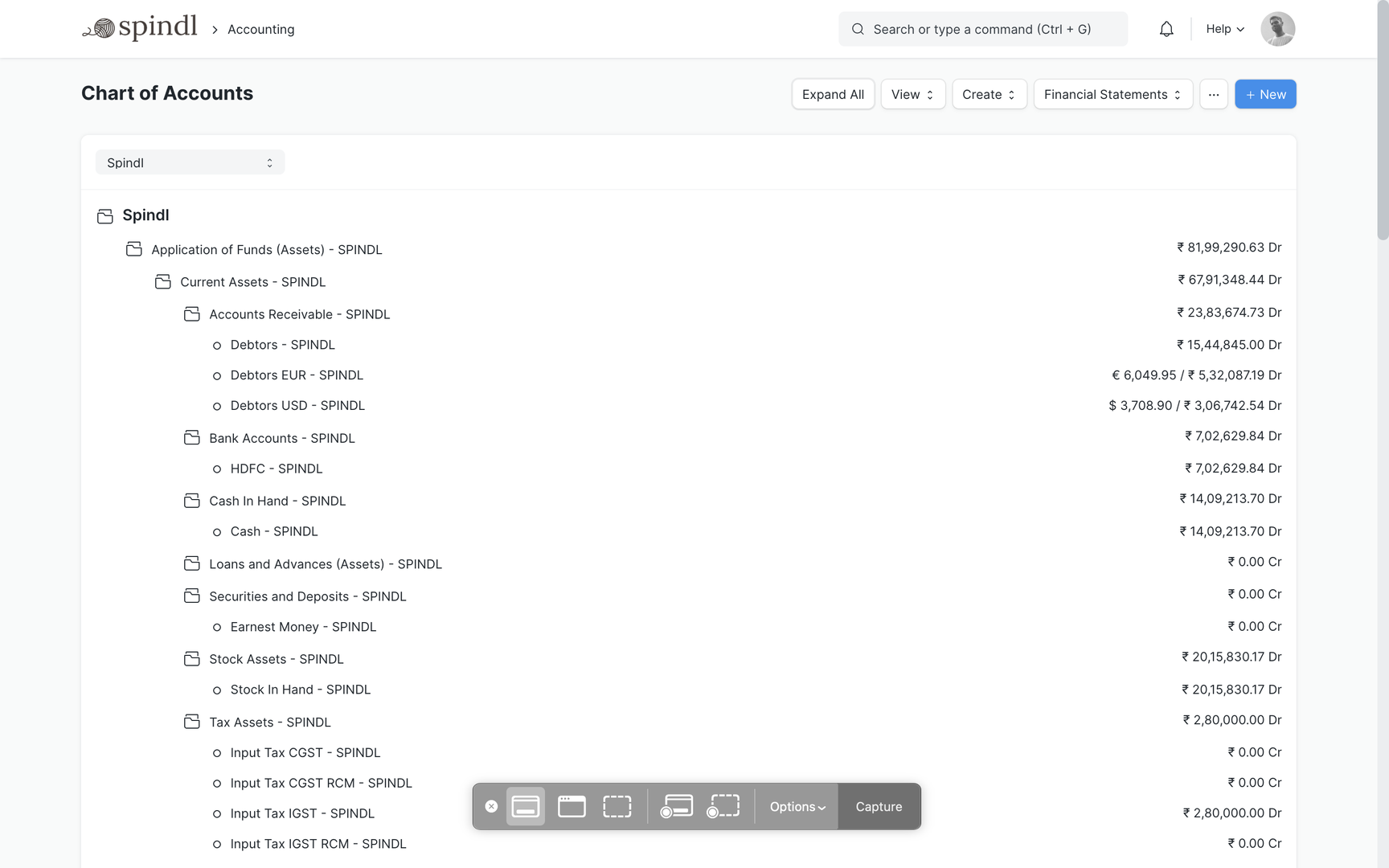 Chart of accounts